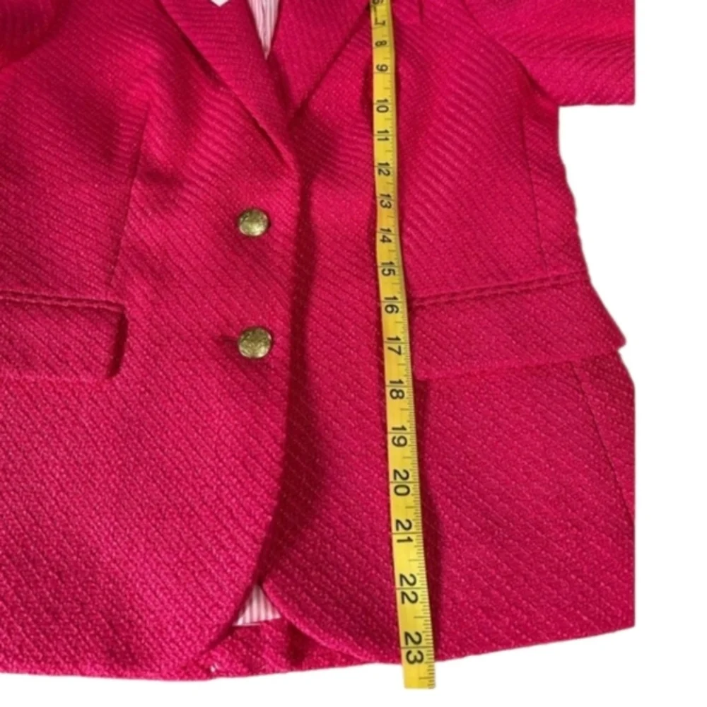 J. Crew Hot Pink Tweed Schoolboy Academia‎ Career Blazer Jacket Size 0 New